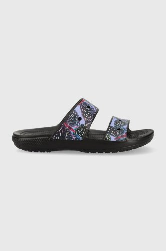 Crocs papuci classic butterfly sandal femei, culoarea negru, 208246 208246.0c4-0c4