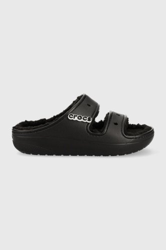 Crocs papuci classic cozzzy sandal culoarea negru