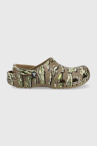 Crocs papuci classic printed camo clog barbati, culoarea verde, 206454 206454.260-260