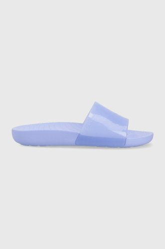 Crocs papuci splash glossy slide femei, culoarea violet, 208538