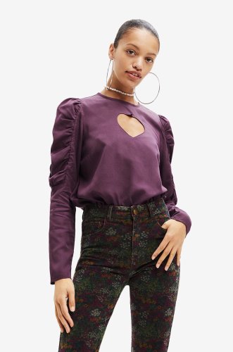 Desigual bluza femei, culoarea violet, neted