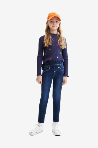 Desigual jeans copii culoarea albastru marin