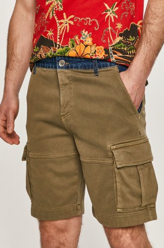 Desigual pantaloni scurți bărbați, culoarea verde