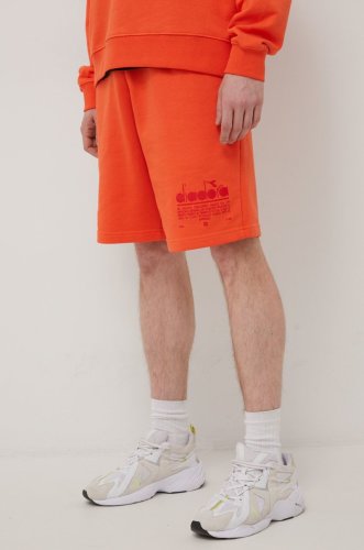 Diadora pantaloni scurti din bumbac barbati, culoarea portocaliu