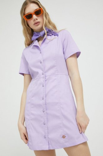 Dickies rochie culoarea violet, mini, evazati