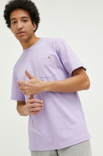 Dickies tricou din bumbac culoarea violet, neted