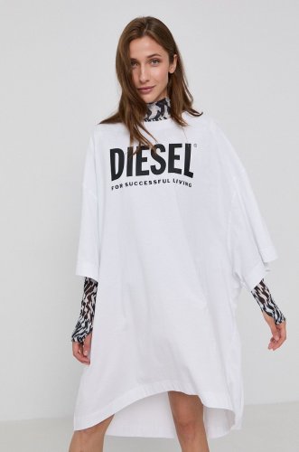 Diesel rochie culoarea alb, mini, asimetric