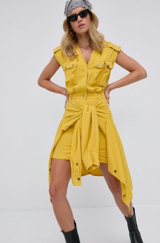 Diesel rochie culoarea galben, mini, evazata