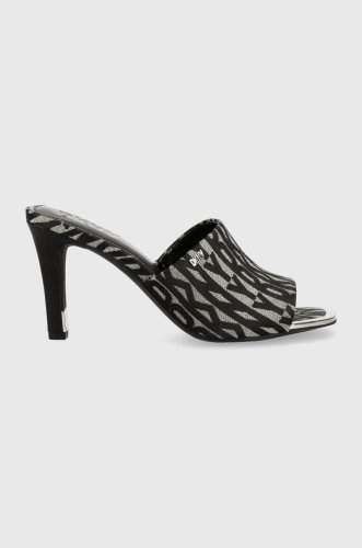 Dkny papuci bronx femei, culoarea negru, cu toc cui, k1356194