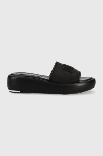 Dkny papuci odina femei, culoarea negru, cu platforma, k1387191