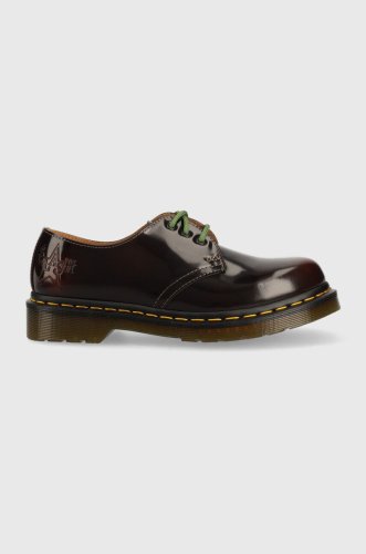 Dr. martens pantofi de piele 1461 arcadia x the clash femei, culoarea bordo, cu platforma dm28001600-burgundy