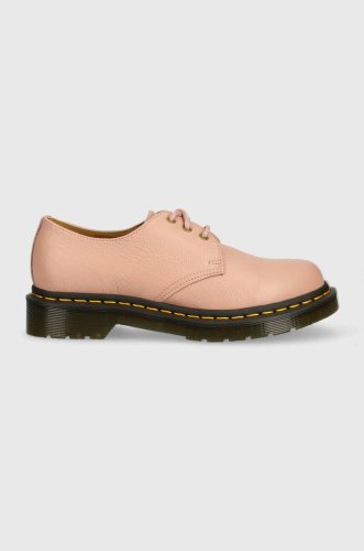 Dr. martens pantofi de piele 1461 femei, culoarea roz, cu toc plat dm24256329-peach.bei