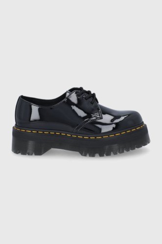 Dr. martens pantofi de piele 1461 quad culoarea negru 26647001-black.pate