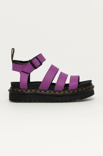 Dr. martens sandale de piele femei, culoarea violet