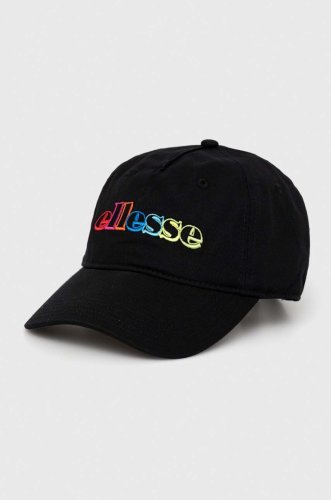 Ellesse șapcă de baseball din bumbac culoarea negru, cu imprimeu sara3012-black