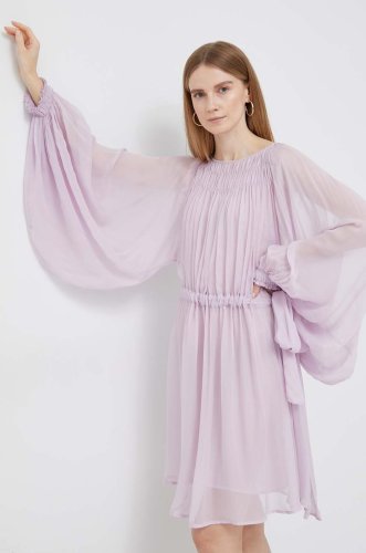 Emporio armani rochie culoarea violet, mini, evazati