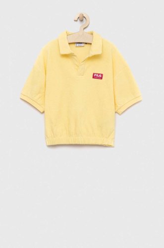 Fila tricouri polo din bumbac pentru copii culoarea galben