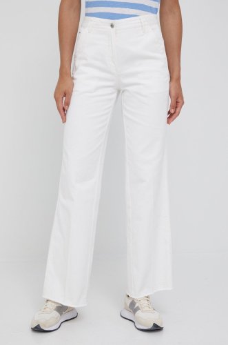 G-star raw jeansi femei, culoarea alb, high waist