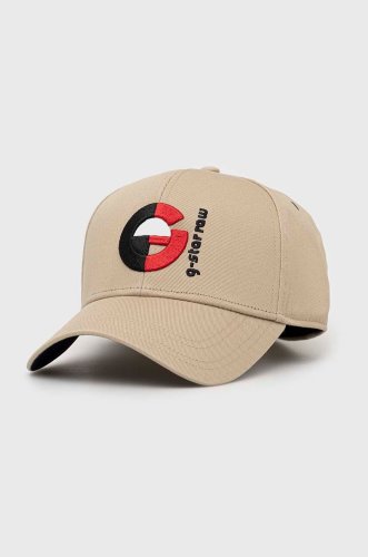 G-star raw șapcă de baseball din bumbac culoarea bej, cu imprimeu