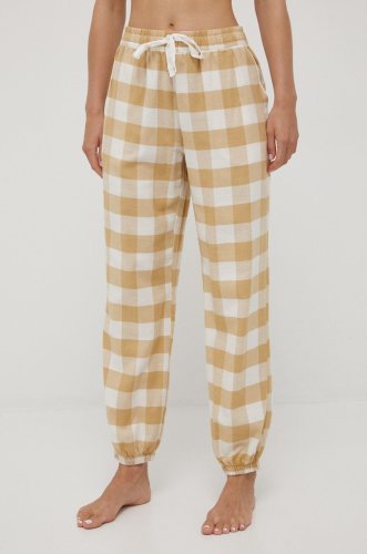 Gap pantaloni de pijama femei, culoarea maro