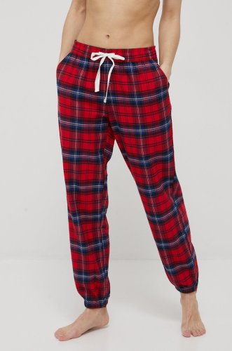 Gap pantaloni de pijama femei, culoarea rosu