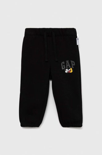 Gap pantaloni de trening pentru copii x disney culoarea negru, neted