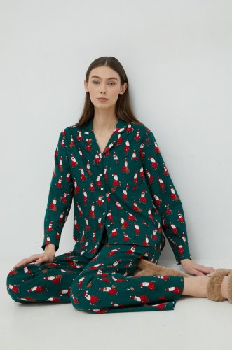 Gap pijama femei, culoarea verde