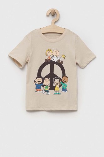 Gap tricou copii culoarea bej, cu imprimeu