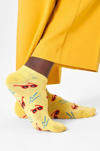Happy socks șosete scurte barbati, culoarea galben