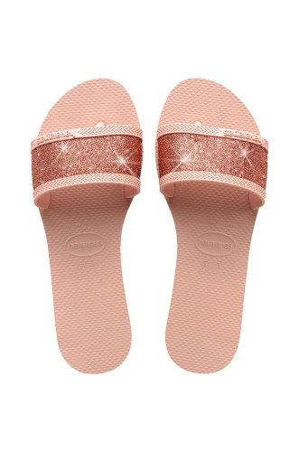 Havaianas papuci you angra glitter femei, culoarea roz, 4148294.0076
