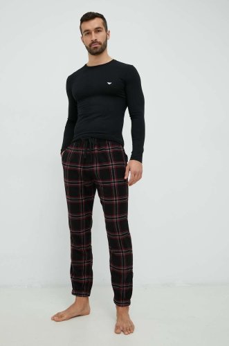 Hollister co. pantaloni de pijama barbati, culoarea negru, modelator