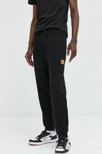 Hugo pantaloni de trening din bumbac barbati, culoarea negru