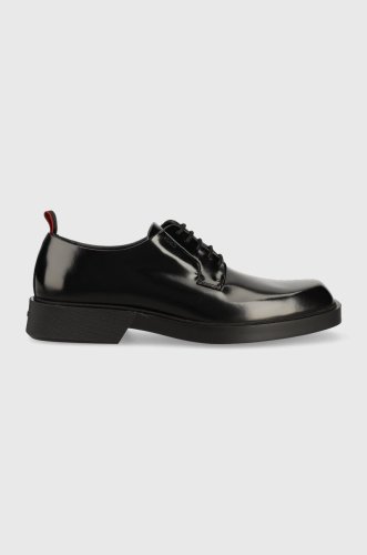 Hugo pantofi de piele iker barbati, culoarea negru, 50497796