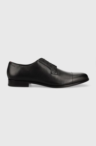 Hugo pantofi de piele ruston barbati, culoarea negru, 50470174