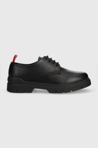 Hugo pantofi de piele ryan barbati, culoarea negru, 50487556