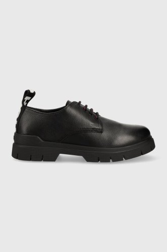 Hugo pantofi de piele ryan barbati, culoarea negru, 50498555