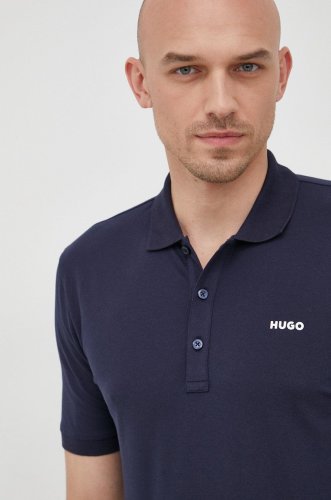 Hugo tricou polo barbati, culoarea albastru marin, neted
