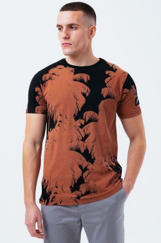 Hype tricou din bumbac palm bronze culoarea maro, modelator