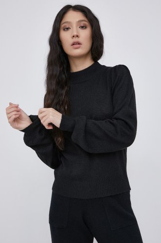 Jacqueline de yong pulover femei, culoarea negru, light, cu turtleneck