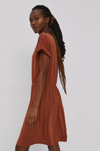 Jacqueline de yong rochie culoarea maro, mini, model drept