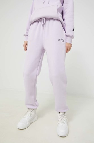 Juicy couture pantaloni de trening wendy femei, culoarea violet, cu imprimeu