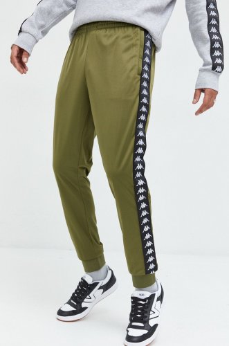 Kappa pantaloni de trening barbati, culoarea verde, cu imprimeu