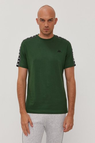 Kappa tricou bărbați, culoarea verde, cu imprimeu