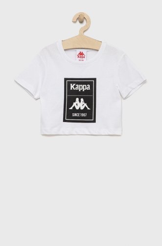 Kappa tricou de bumbac pentru copii culoarea alb