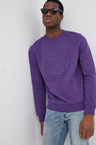 Karl lagerfeld bluza barbati, culoarea violet, cu imprimeu