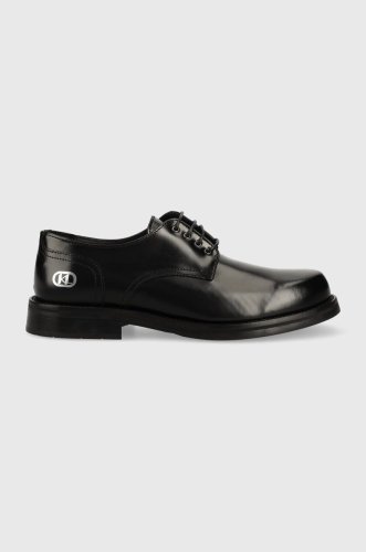 Karl lagerfeld pantofi de piele kraftman barbati, culoarea negru, kl11423