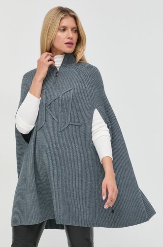 Karl lagerfeld pulover de lana femei, culoarea gri, light, cu turtleneck