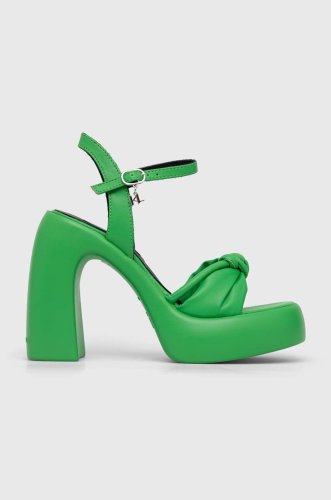 Karl lagerfeld sandale astragon hi culoarea verde, kl33715