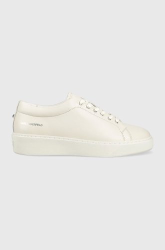 Karl lagerfeld sneakers din piele flint culoarea alb, kl53320