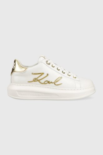 Karl lagerfeld sneakers din piele kapri culoarea alb, kl62510a